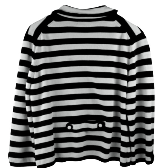 Banana Republic Women’s Size 2 Navy & White Striped Sweater Blazer - Picture 3 of 12